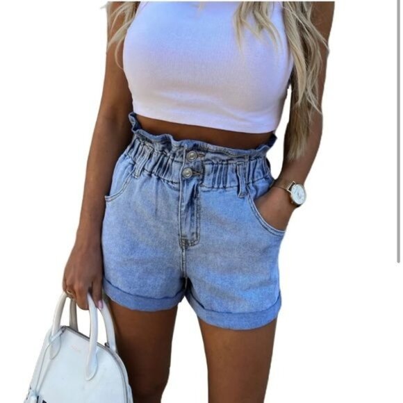 Womens Light Blue Denim Shorts XL - Picture 11 of 13